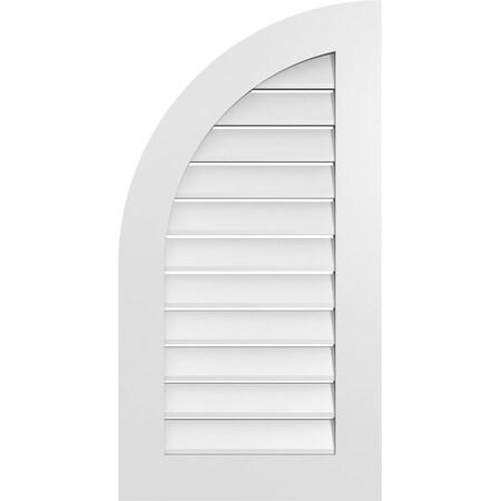 Ekena Millwork Quarter Round Top Left Surface Mount PVC Gable Vent w/ 3-1/2"W x 1"P Standard Frame, 20"W x 38"H GVPQL20X3801SF